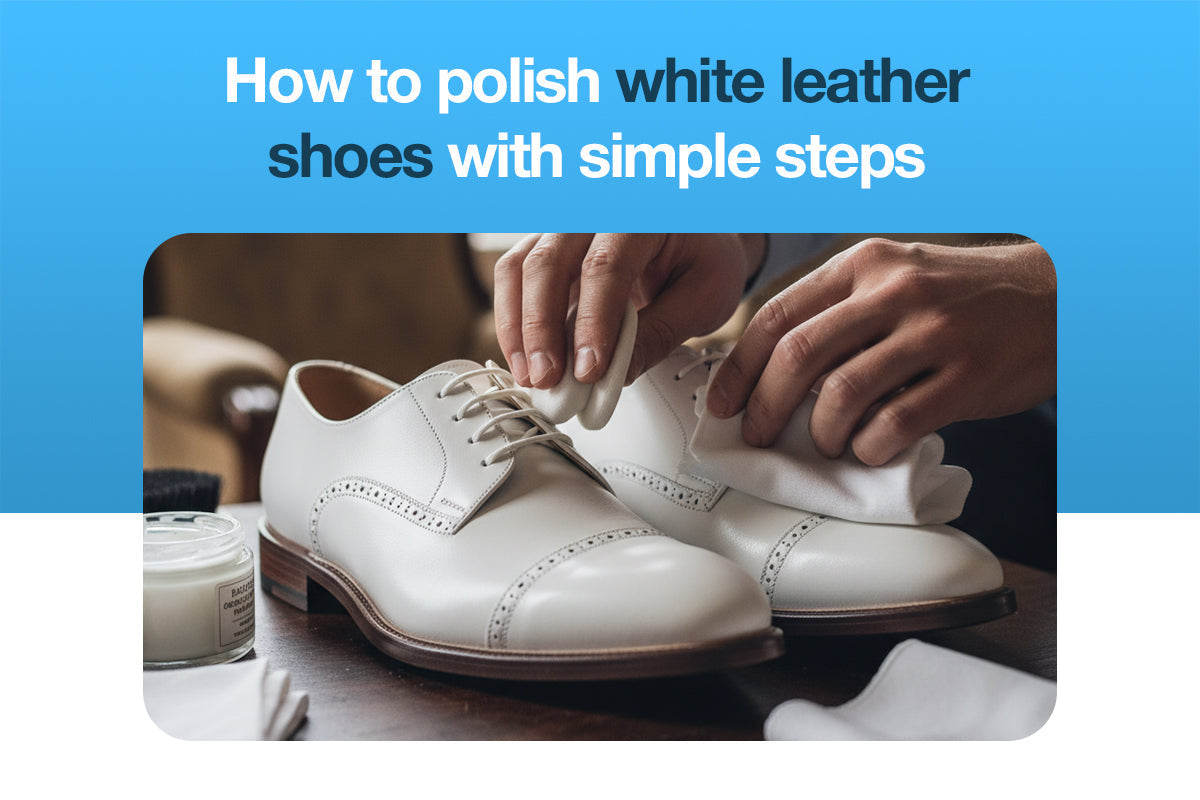 polish white leather shoes