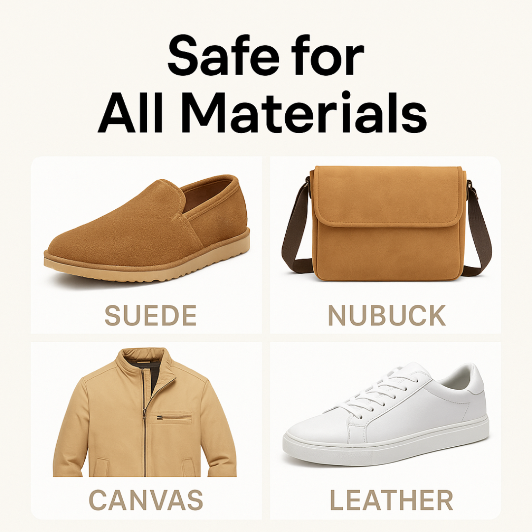 Suede & Nubuck Foam Cleaner Kit | Built-In Cleaning Brush + Microfibre Towel | Removes Dirt & Stains from Suede, Nubuck, Canvas & Leather Shoes | 150ml Premium Shoe Care Solution