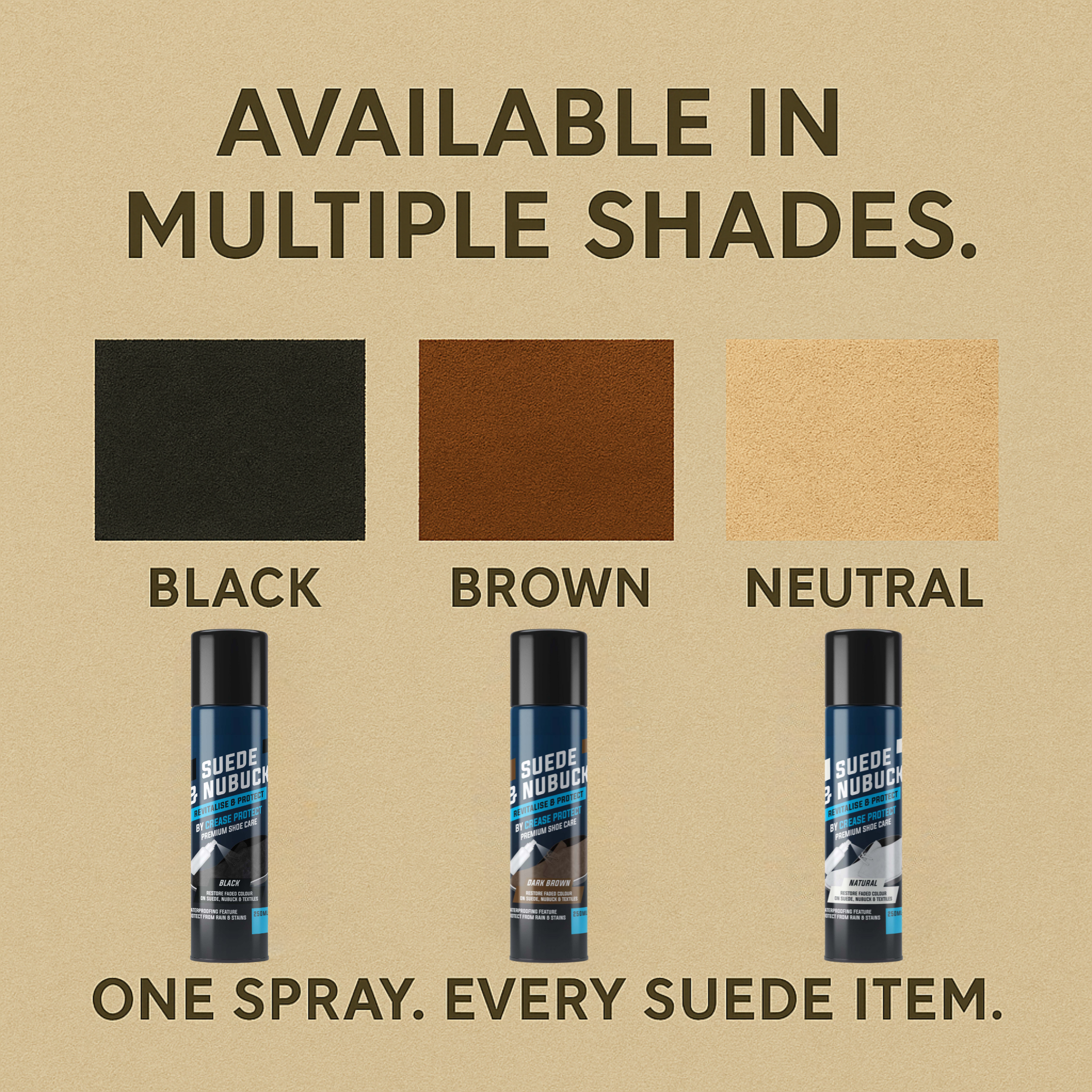 Suede & Nubuck Restorer, Protector and cleaner Spray 250ML