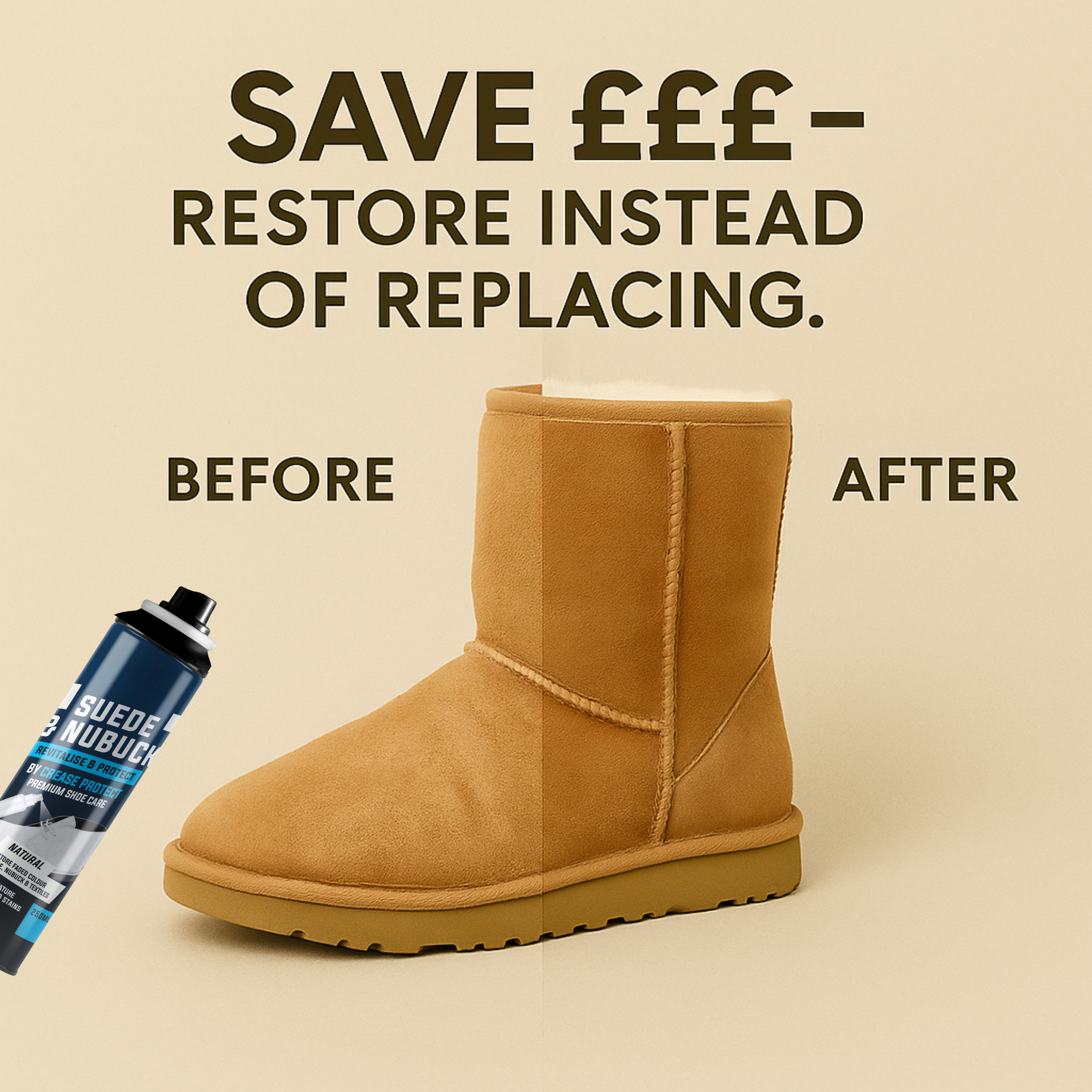 Suede & Nubuck Restorer, Protector and cleaner Spray 250ML