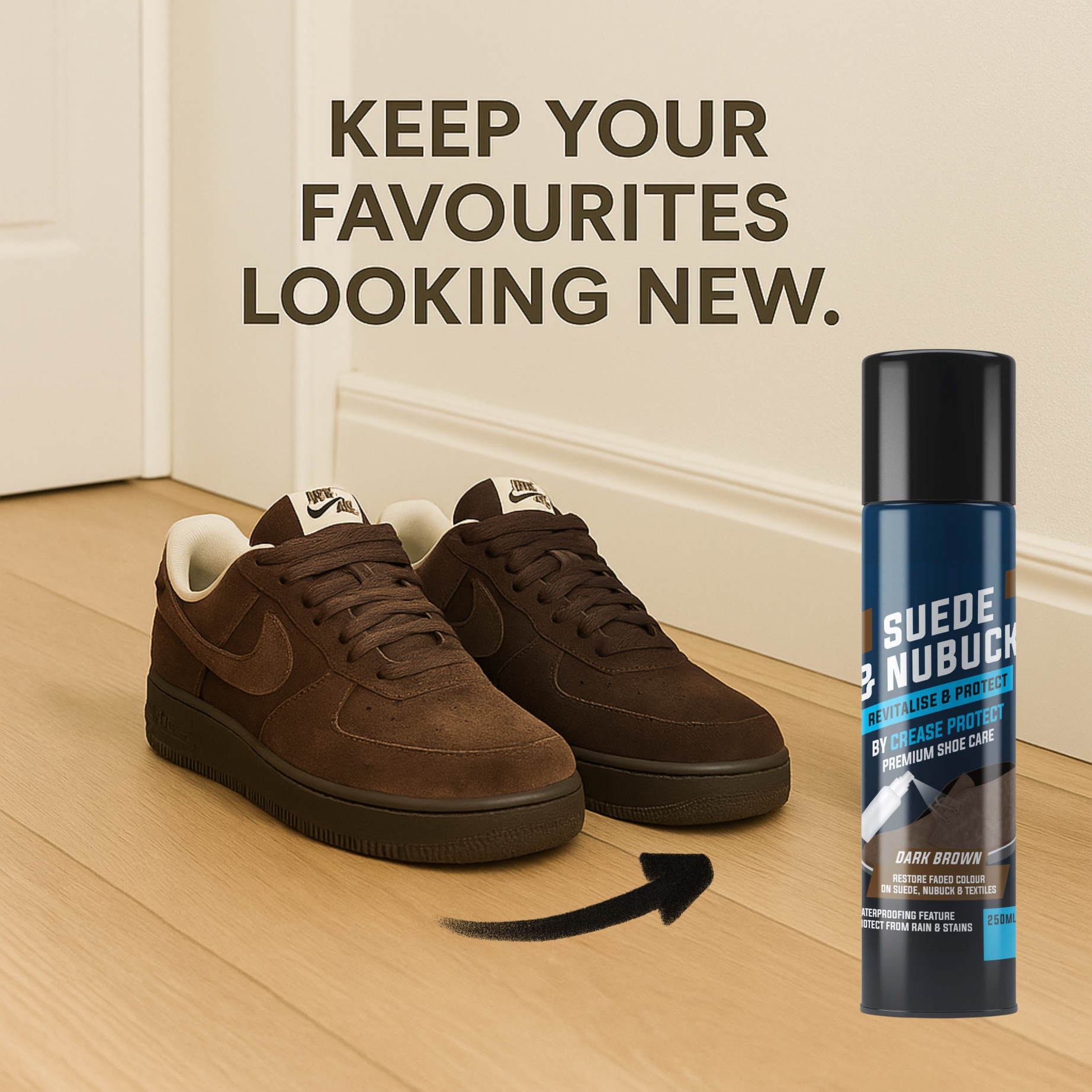 Suede & Nubuck Restorer, Protector and cleaner Spray 250ML