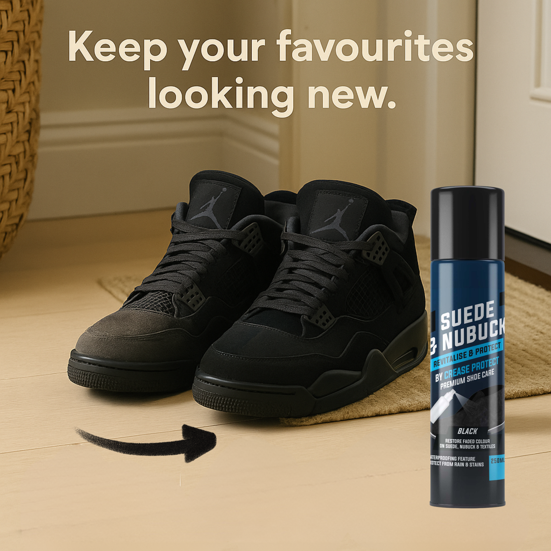 Suede & Nubuck Restorer, Protector and cleaner Spray 250ML